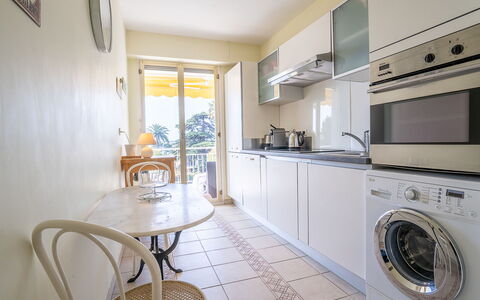 Les Pervenches: Cabinetry, Property, Furniture, Countertop, Kitchen Stove, Table, Interior Design, Kitchen Appliance, Kitchen, Floor