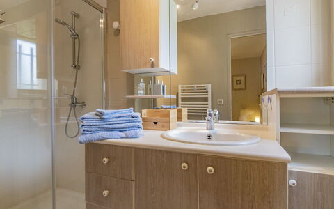 Les Iris: Specchio, Rubinetto, Idraulico Fixture, Lavello, Mobiletto Del Bagno, Proprietà, Lavandino Del Bagno, Cabinetry, Costruzione, Bagno