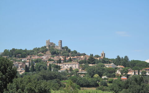 Grimaud 131: Baum, Vegetation, Menschliche Siedlung, Dorf, Vorort, Bergdorf, Horizont